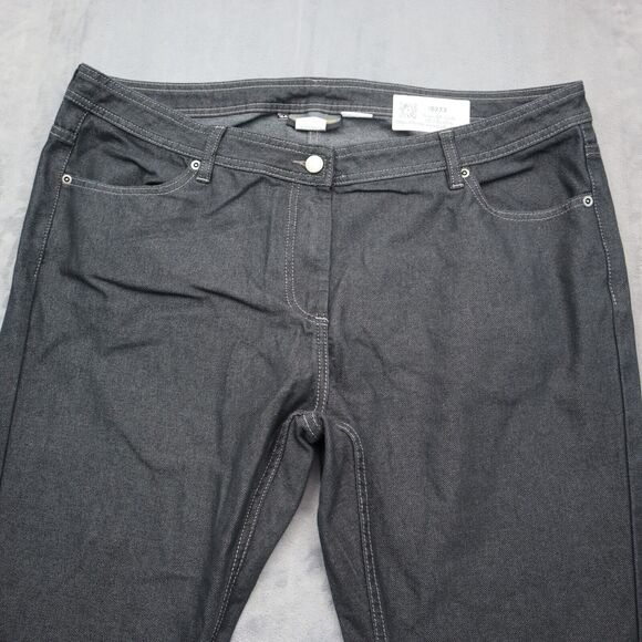 Apparel Collection Jeans Womens 16 Black Straight Mid Rise Button Denim Pants - Picture 12 of 16